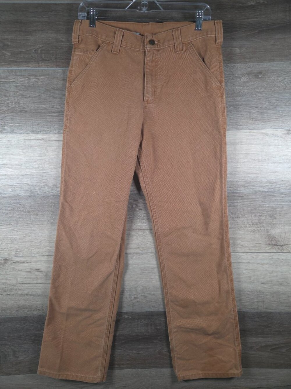 Carhartt Carpenter Pants Men's 30x32 Brown Relaxed Fit Workwear Utility Canvas